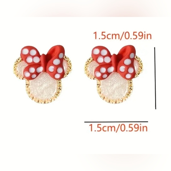 Minne Mouse moonstone stud earrings - Picture 1 of 9